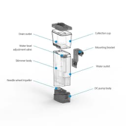 Bubble Magus BM Mini Q Internal Built-in Hanging Cylinder Type Nano Protein Skimmer for 20 Gallons/75L Marine Aquarium Tank