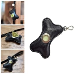 Creative Dog Poop Bag Dispenser Bone Shaped PU Leather Pet Poop Clean Bag Holder Refillable Waterproof Pet Waste Bag Carrier