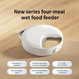 4 Meals Freshness Dry Wet Food Automatic Pet Feeder Cat Smart Feeding Dog Food Dispenser Button Timing Cat Dog Slow Feeding Bowl