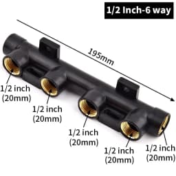 4 5 6 Way Water Tank Drain Splitter Female Thread Water Pipe Distributor Plastic Water Meter Diversion Valve Tap Control Switch