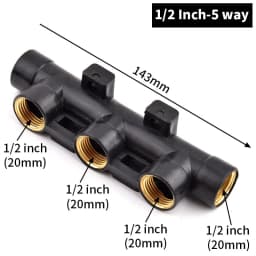 4 5 6 Way Water Tank Drain Splitter Female Thread Water Pipe Distributor Plastic Water Meter Diversion Valve Tap Control Switch