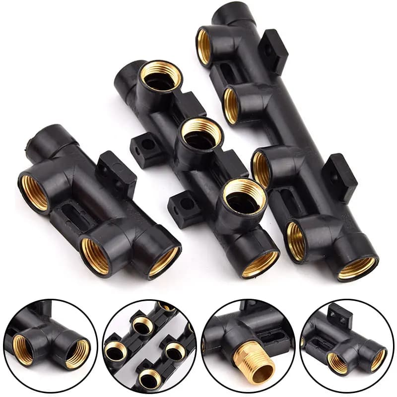 4 5 6 Way Water Tank Drain Splitter Female Thread Water Pipe Distributor Plastic Water Meter Diversion Valve Tap Control Switch
