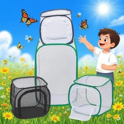 Outdoor Folding Insect Breeding Cage Butterfly Cage Hatchable Mesh Breathable Light Transmitting Insect Observation Box Cage