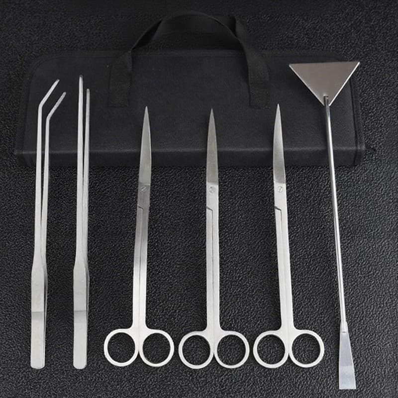 Aquarium Cleaning Tools Set Wave Scissors Tweezers Aquatic Plant Grass Trimming Stainless Fish Tank Tools Aquarium Accessories