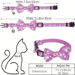 Personalized Cat Collar Pendant ID Engraving Name Tag Collar for Cat Necklace Puppy Kitten Bell Bow Tie Custom Small Dog Collar