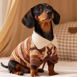 Lapel Cardigan Jacket Knitted Sweater for Wiener Dogs Winter Long Sleeves Warm Coat for Small Mid Dachshund Dogs Pet Clothing