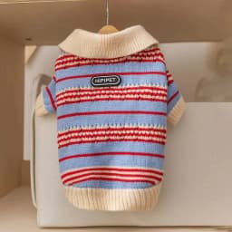 Lapel Cardigan Jacket Knitted Sweater for Wiener Dogs Winter Long Sleeves Warm Coat for Small Mid Dachshund Dogs Pet Clothing