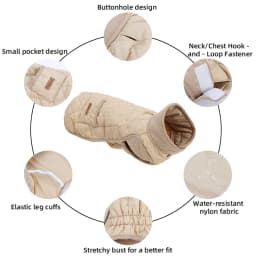 Autumn/Winter Dog Clothes for Dachshund Soft Warm Water Repellent Dog Jacket for Sausage Dog Quilted Outdoor Short-Leg Dog Coat