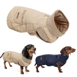 Autumn/Winter Dog Clothes for Dachshund Soft Warm Water Repellent Dog Jacket for Sausage Dog Quilted Outdoor Short-Leg Dog Coat
