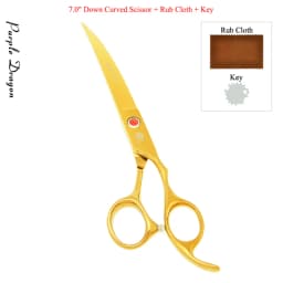 7.0" Purple Dragon Pet Beauty Shears Dog Grooming Scissors 6 Colors Straight Curved Cutting Fur Clipper Thinning Trimmers B0020B