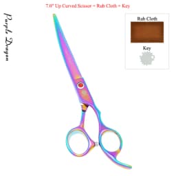 7.0" Purple Dragon Pet Beauty Shears Dog Grooming Scissors 6 Colors Straight Curved Cutting Fur Clipper Thinning Trimmers B0020B