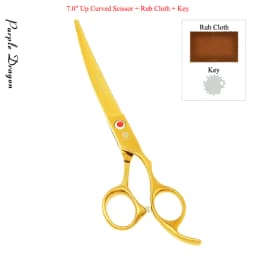 7.0" Purple Dragon Pet Beauty Shears Dog Grooming Scissors 6 Colors Straight Curved Cutting Fur Clipper Thinning Trimmers B0020B