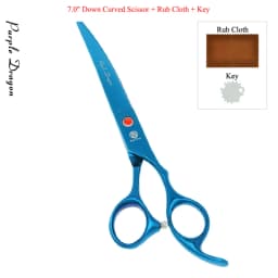7.0" Purple Dragon Pet Beauty Shears Dog Grooming Scissors 6 Colors Straight Curved Cutting Fur Clipper Thinning Trimmers B0020B