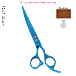 7.0" Purple Dragon Pet Beauty Shears Dog Grooming Scissors 6 Colors Straight Curved Cutting Fur Clipper Thinning Trimmers B0020B