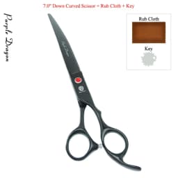 7.0" Purple Dragon Pet Beauty Shears Dog Grooming Scissors 6 Colors Straight Curved Cutting Fur Clipper Thinning Trimmers B0020B