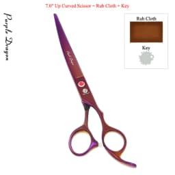 7.0" Purple Dragon Pet Beauty Shears Dog Grooming Scissors 6 Colors Straight Curved Cutting Fur Clipper Thinning Trimmers B0020B