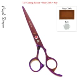 7.0" Purple Dragon Pet Beauty Shears Dog Grooming Scissors 6 Colors Straight Curved Cutting Fur Clipper Thinning Trimmers B0020B
