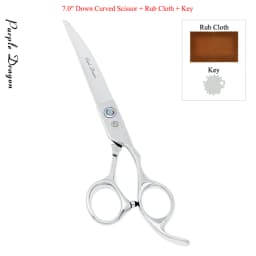 7.0" Purple Dragon Pet Beauty Shears Dog Grooming Scissors 6 Colors Straight Curved Cutting Fur Clipper Thinning Trimmers B0020B