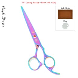 7.0" Purple Dragon Pet Beauty Shears Dog Grooming Scissors 6 Colors Straight Curved Cutting Fur Clipper Thinning Trimmers B0020B