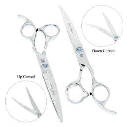 7.0" Purple Dragon Pet Beauty Shears Dog Grooming Scissors 6 Colors Straight Curved Cutting Fur Clipper Thinning Trimmers B0020B