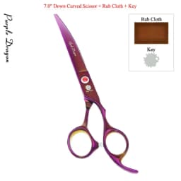 7.0" Purple Dragon Pet Beauty Shears Dog Grooming Scissors 6 Colors Straight Curved Cutting Fur Clipper Thinning Trimmers B0020B