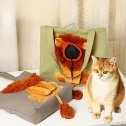 New Small Lion Cat Bag Shoulder Bag Diagonal Cross Handbag Small Kind Dog Animal Cartoon Canvas Pet Bag Ladies' And Children Bag