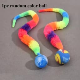 Geometric Worm Cat Toy: No-Battery Stick for Play & Chase | Realistic Wiggling Action