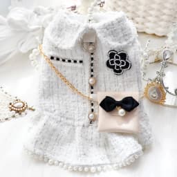 Winter Fall Pet Clothes, Luxury Princess Dress With Pearl Bowknot For Small Dogs & Cats - Perfect For Bichon Frise, Schnauzer