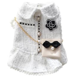 Winter Fall Pet Clothes, Luxury Princess Dress With Pearl Bowknot For Small Dogs & Cats - Perfect For Bichon Frise, Schnauzer