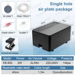 Silent Aquarium Oxygen Air Pump with Check Valve Fish Tank Double Outlet Large Oxygenator Aquarium Air Compressor Aerator 220v8w