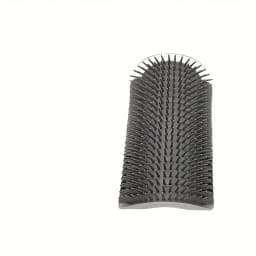 Space-Saving Wall-Mount Cat Groomer: 2-in-1 Corner Scratch Pad & Massage Brush. Protects Furniture. Durable Design.