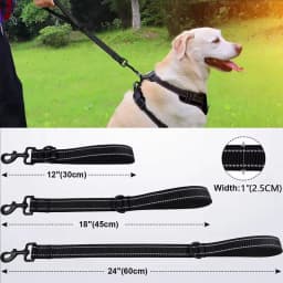 30/45/60cm Dog Rope Short Dog Lead Nylon Reflective Big Dog Training Leash With Zinc Alloy Lock Lockable 360 Degree Rotation