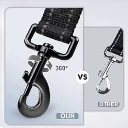 30/45/60cm Dog Rope Short Dog Lead Nylon Reflective Big Dog Training Leash With Zinc Alloy Lock Lockable 360 Degree Rotation