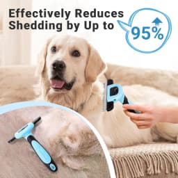 Pet Grooming Brush-Double Sided Shedding and Dematting Undercoat Rake Comb for Dogs and Cats Grooming and Care Deshedding Tool