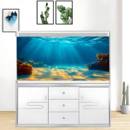 Sunshine Beach, Aquarium Background Wallpaper, Fish Tank Stickers, Suitable for Aquariums, Fish Tanks, High Definition