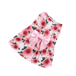 Dog Print Dress Clothing Rose Bow Dress Dog Cat Love Balloon Thin Dress Holiday Party Valentine's Day Festival Dress Up Supplies