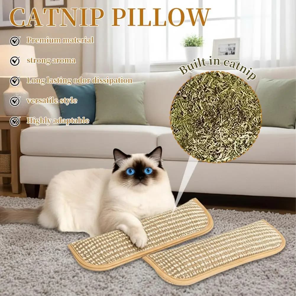 Catnip Toys for Indoor Cats Cat Toys Sisal Scratching Pad Bite Resistant Kitten Teething Toys Interactive Cat Nip Kicker Toys