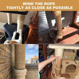 20M Natural Sisal Rope Cat Scratcher Rope Tree Scratching DIY Toy Paw Claw Furniture Protector Scratching Post Cat Accessories
