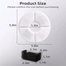 Cat Water Fountain Filter Replacement,4/8/12pcs Round Carbon Filters Set for Automatic Pet Fountain Multiple Filtration System