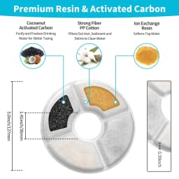 Cat Water Fountain Filter Replacement,4/8/12pcs Round Carbon Filters Set for Automatic Pet Fountain Multiple Filtration System