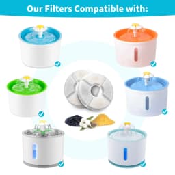 Cat Water Fountain Filter Replacement,4/8/12pcs Round Carbon Filters Set for Automatic Pet Fountain Multiple Filtration System