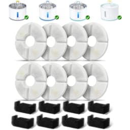 Cat Water Fountain Filter Replacement,4/8/12pcs Round Carbon Filters Set for Automatic Pet Fountain Multiple Filtration System