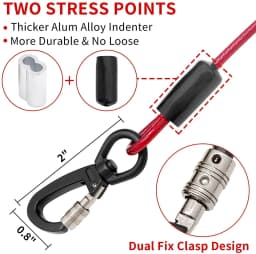 Long Tie Out Cable Dog Leash Heavy Duty Large Dog Run Cable Up to 250 Pounds Durable Big Clip for Pets Running in Outdoor Yard