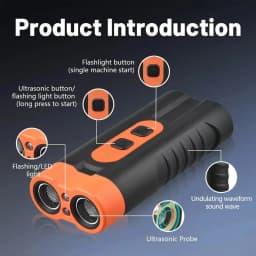 2025 Dual Head Ultrasonic Dog Repeller USB Rechargeable High-Power Anti-Bark Training Device with LED Flashlight