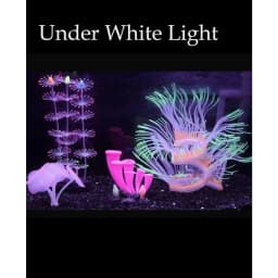 Aquarium Fish Tank Decorations with Fluorescence Effect Silicone Glow Artificial Ornament Coral Reef Plants for Aquarium Fish