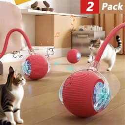 Dog Cat Interactive Ball Toy Automatic Rolling Ball Faux Tail Rechargeable Smart Pet Electric Toy Dog Cat Training Imitate Mouse