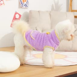 Reversible Plush Dog Clothes Pullover 2-legged Comfortable to Wear with Traction Ring Soft Warm Pet Winter Clothes