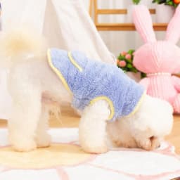 Reversible Plush Dog Clothes Pullover 2-legged Comfortable to Wear with Traction Ring Soft Warm Pet Winter Clothes
