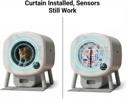 New Upgraded Waterproof Cat Basin Odor Dust-proof Door Curtain Magnetic Attraction Style for TONEPIE Self Automatic Litter Box