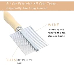 1Pcs Pet Wooden Handle Comb Cats/Dogs Stainless Steel Beauty Comb Pet Hair Removal Cleaning Tool Portable Dog Massage Accessory